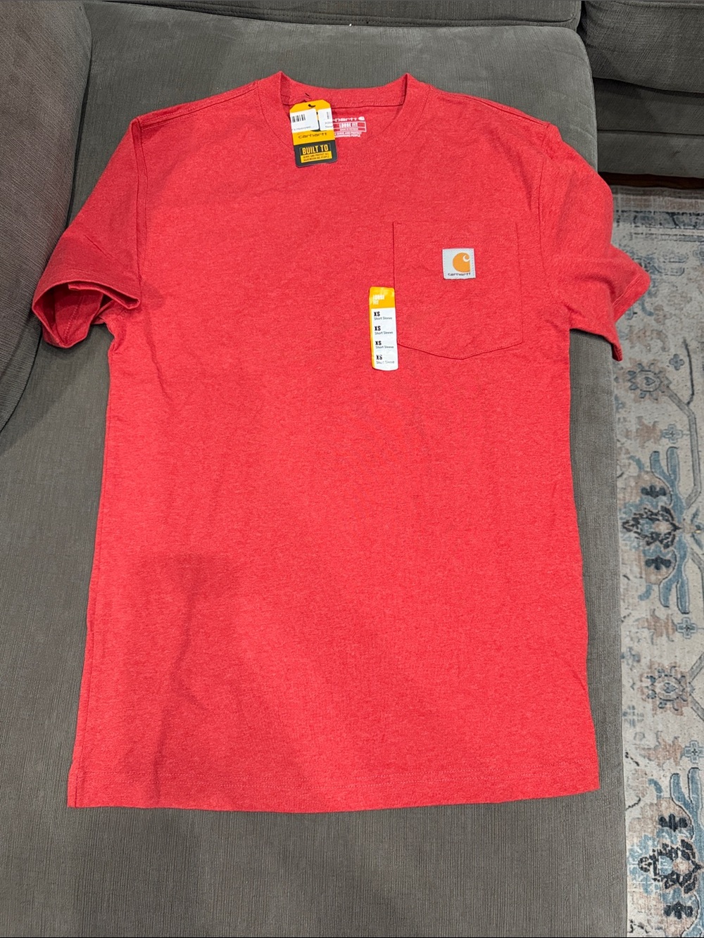 Carhartt Men's Heather Red Short-Sleeve Pocket Tee